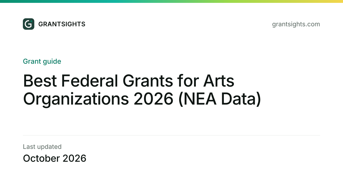 Best Federal Grants for Arts Organizations 2026 (NEA Data)