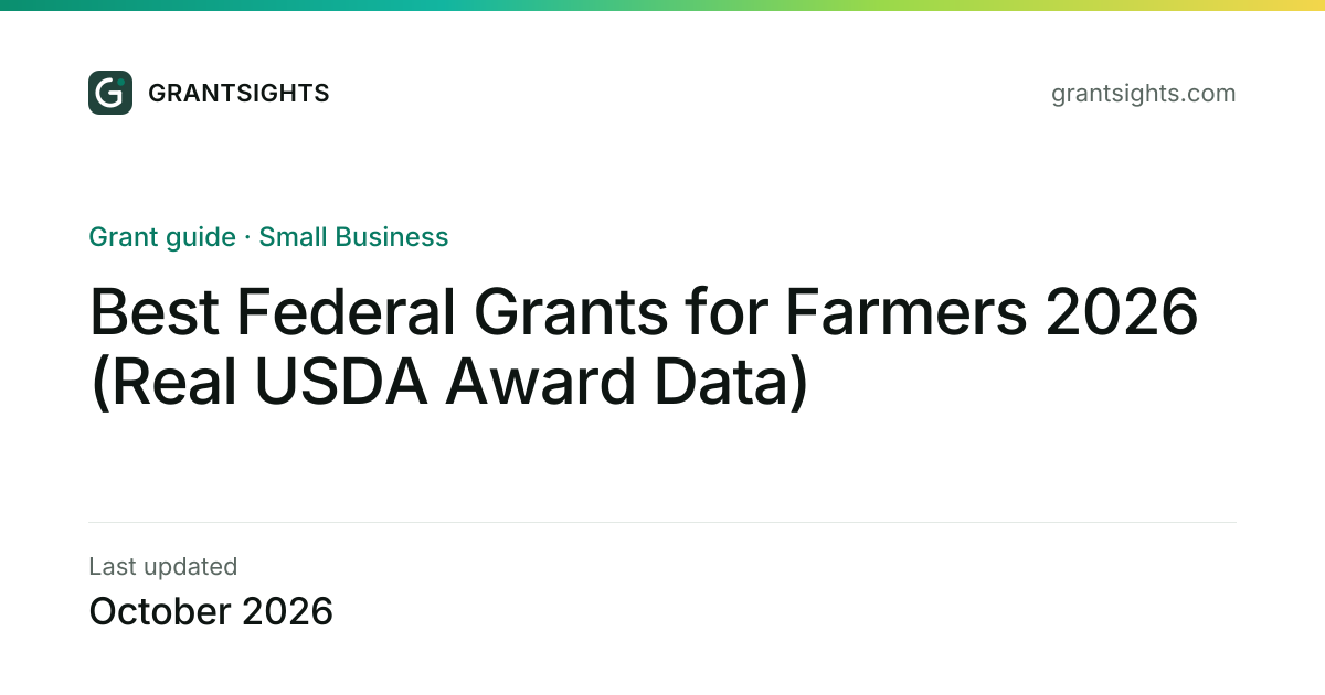 Best Federal Grants for Farmers 2026 (Real USDA Award Data)