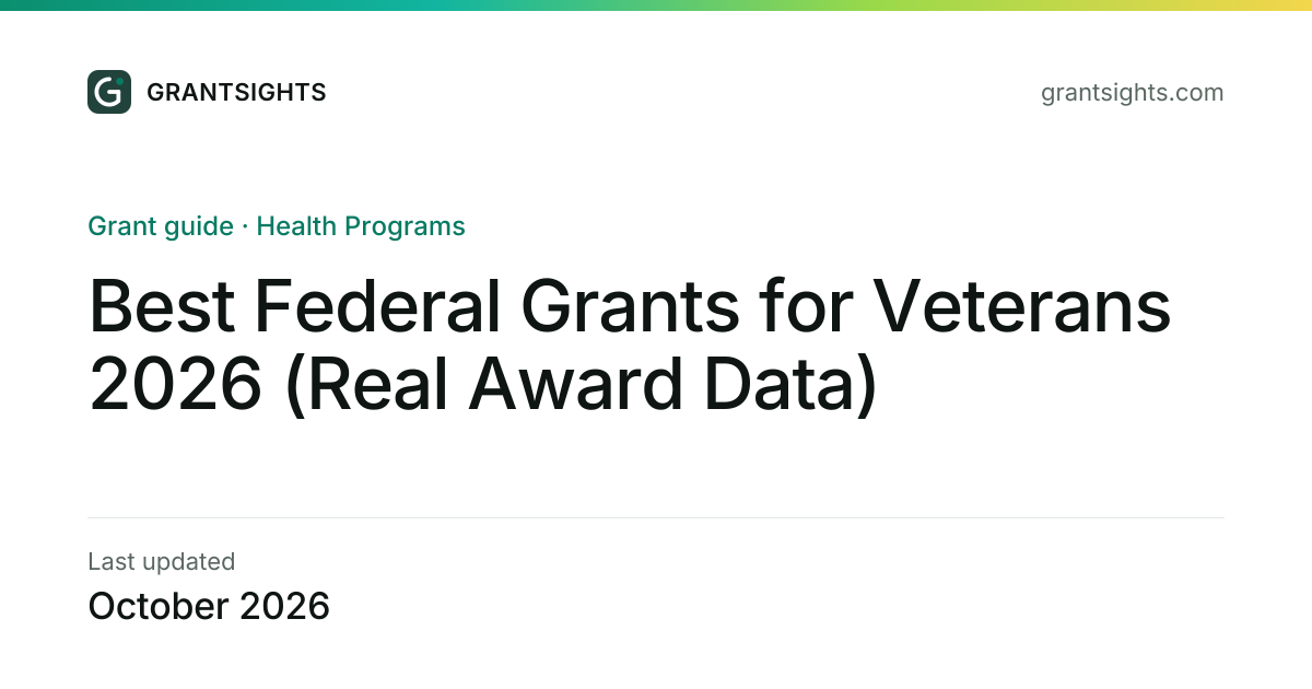 Best Federal Grants for Veterans 2026 (Real Award Data)
