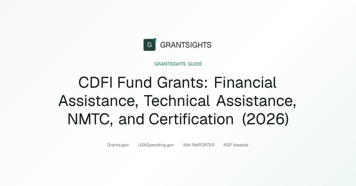 CDFI Fund Grants Detailed Guide (2026)