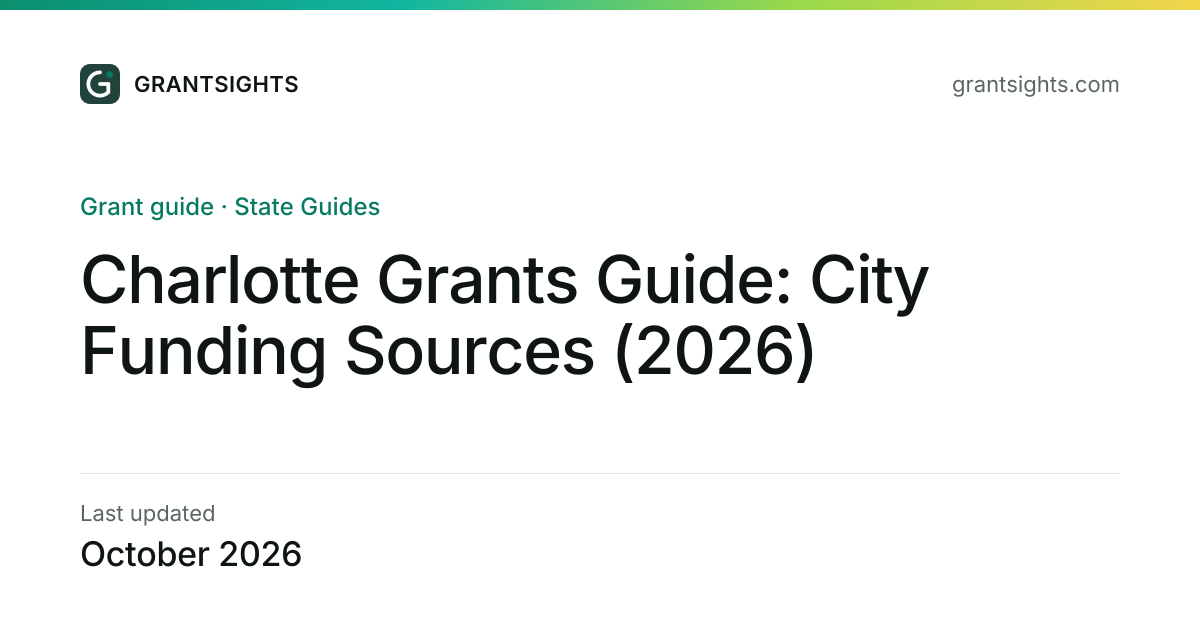 Charlotte Grants Guide: City Funding Sources (2026)