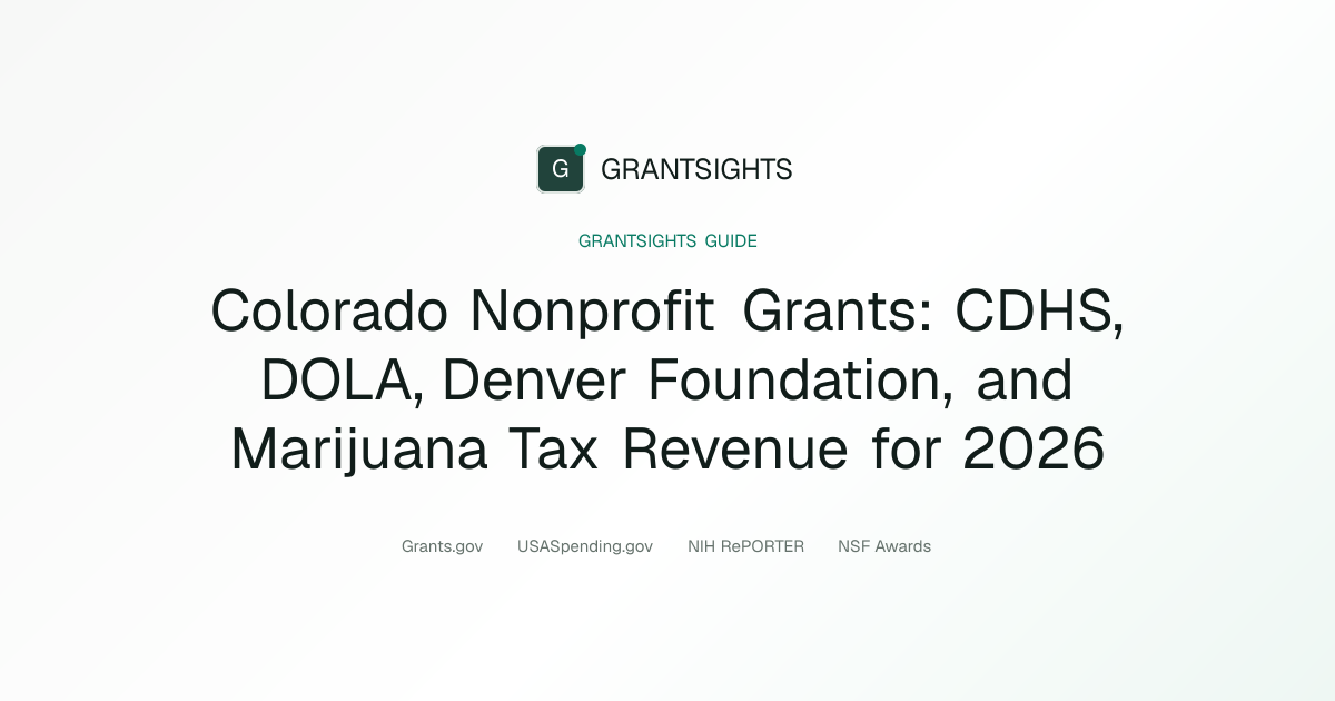 Colorado Nonprofit Grants 2026 | Funding Guide
