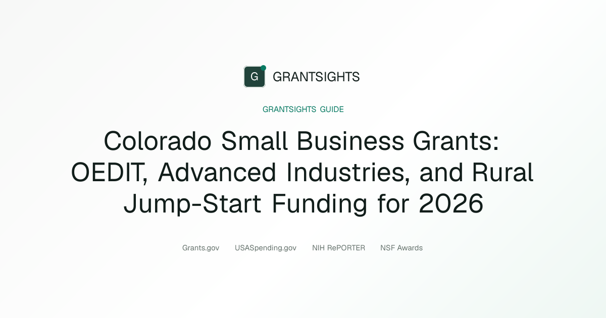 Colorado Small Business Grants 2026 | OEDIT, AIA