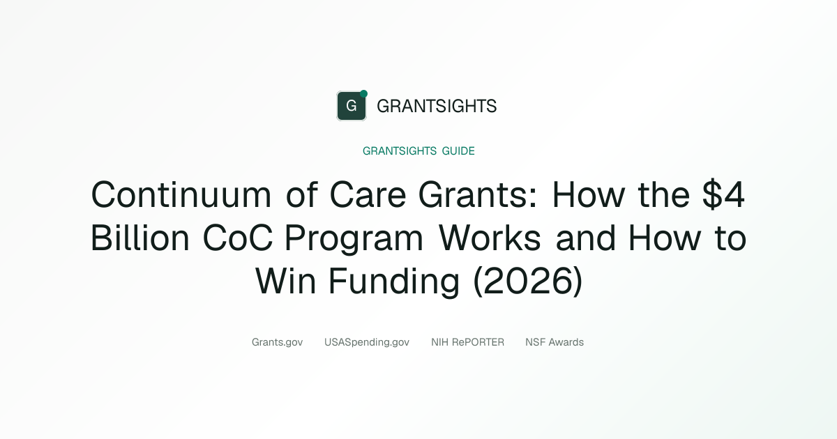 Continuum of Care (CoC) Grants Guide 2026