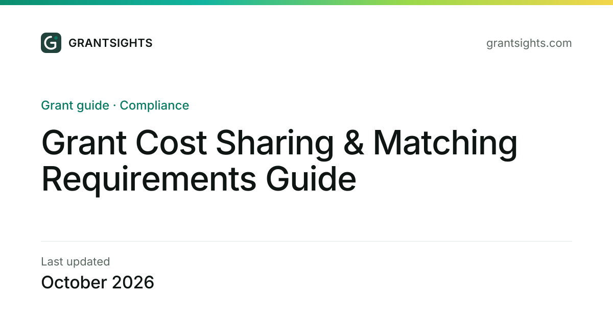 Grant Cost Sharing & Matching Requirements Guide