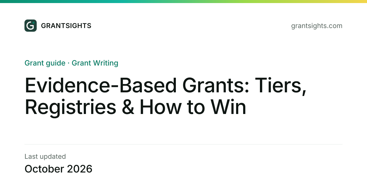 Evidence-Based Grants: Tiers, Registries & How to Win