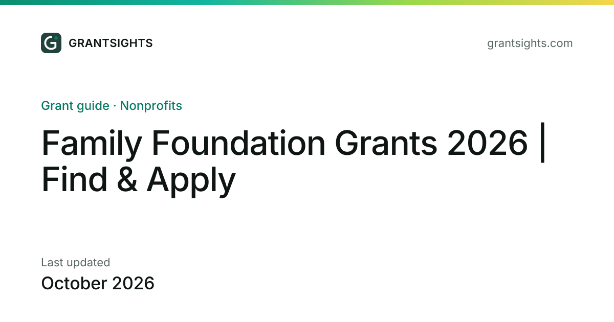 Family Foundation Grants 2026 | Find & Apply