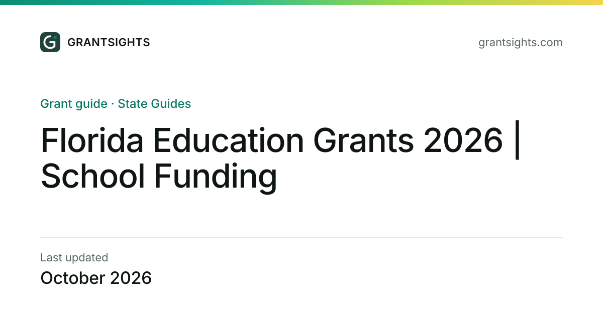 Florida Education Grants 2026 | School Funding