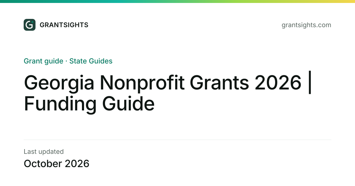 Georgia Nonprofit Grants 2026 | Funding Guide