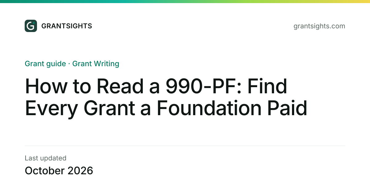 How to Read a 990-PF for Grant Research (2026)
