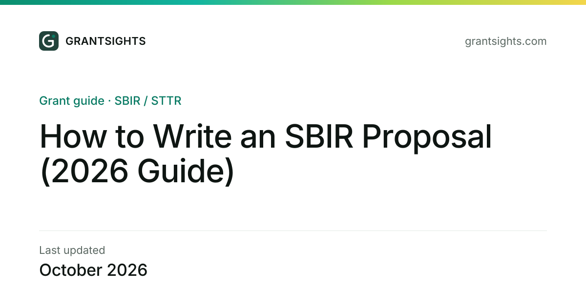 How to Write an SBIR Proposal (2026 Guide)