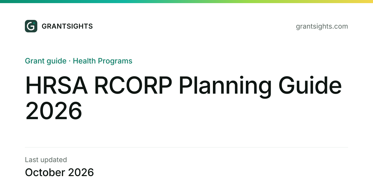 HRSA RCORP Planning Guide 2026