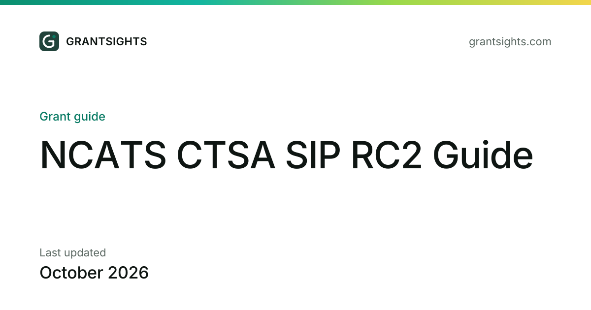 NCATS CTSA SIP RC2 Guide