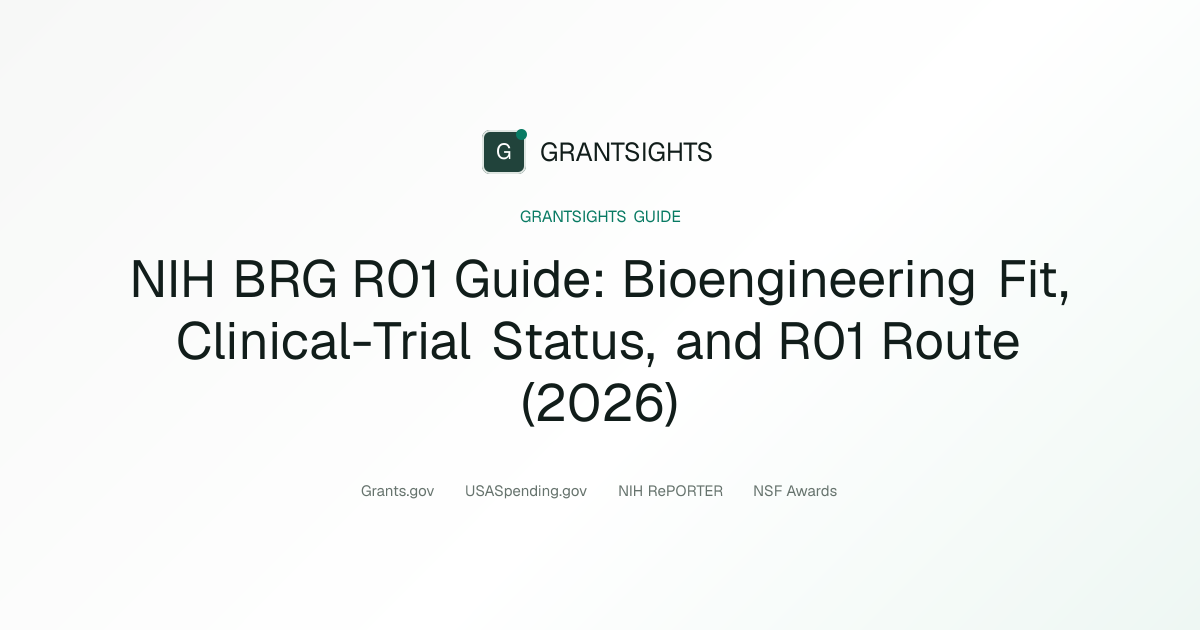 NIH BRG R01 Guide 2026 | Eligibility