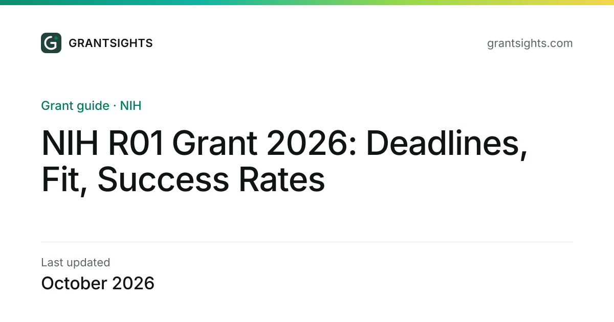NIH R01 Grant 2026: Deadlines, Fit, Success Rates