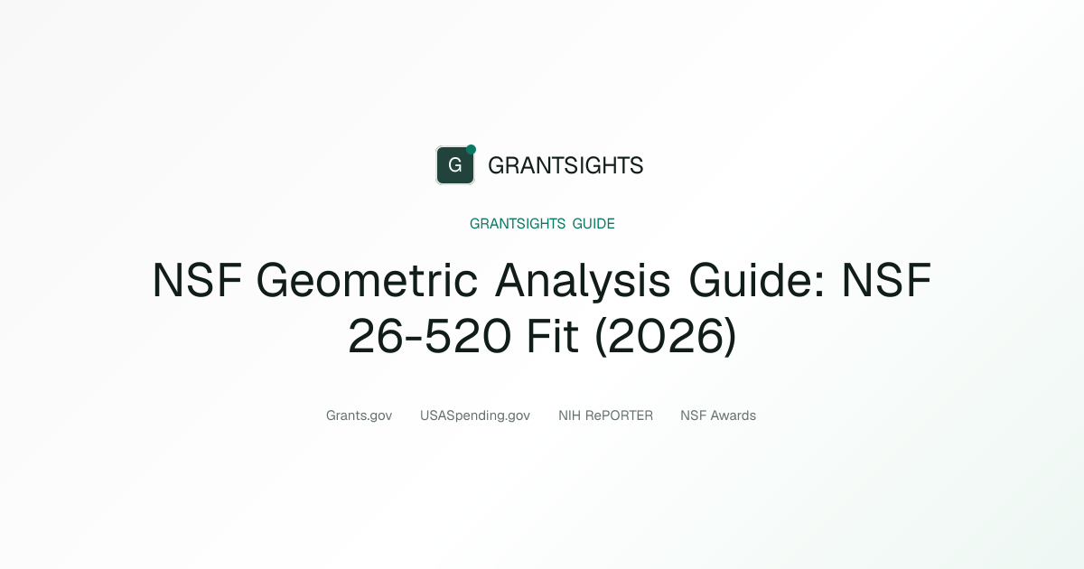 NSF Geometric Analysis Guide