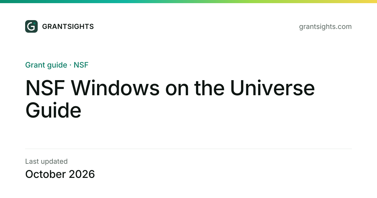 NSF Windows on the Universe Guide