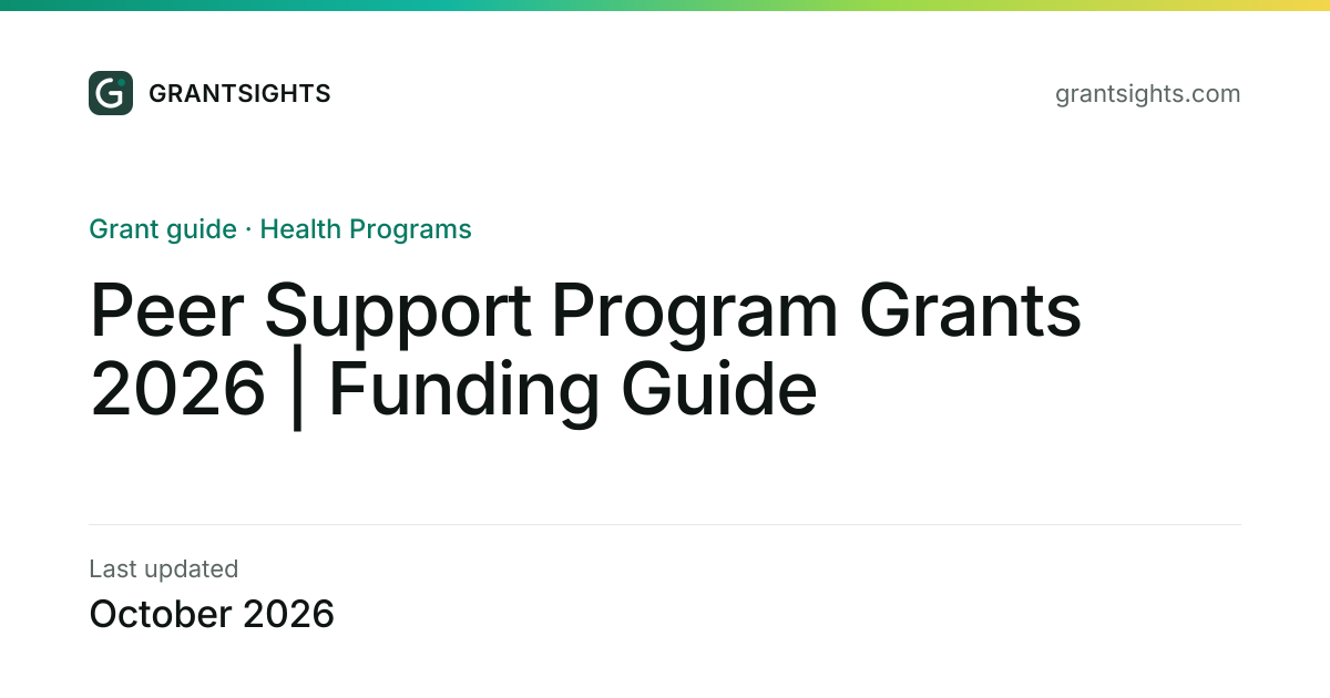 Peer Support Program Grants 2026 | Funding Guide