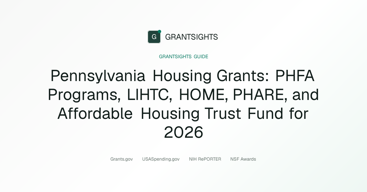 Pennsylvania Housing Grants 2026 | PHFA & PHARE