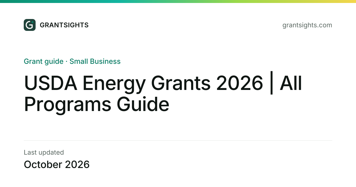 USDA Energy Grants 2026 | All Programs Guide