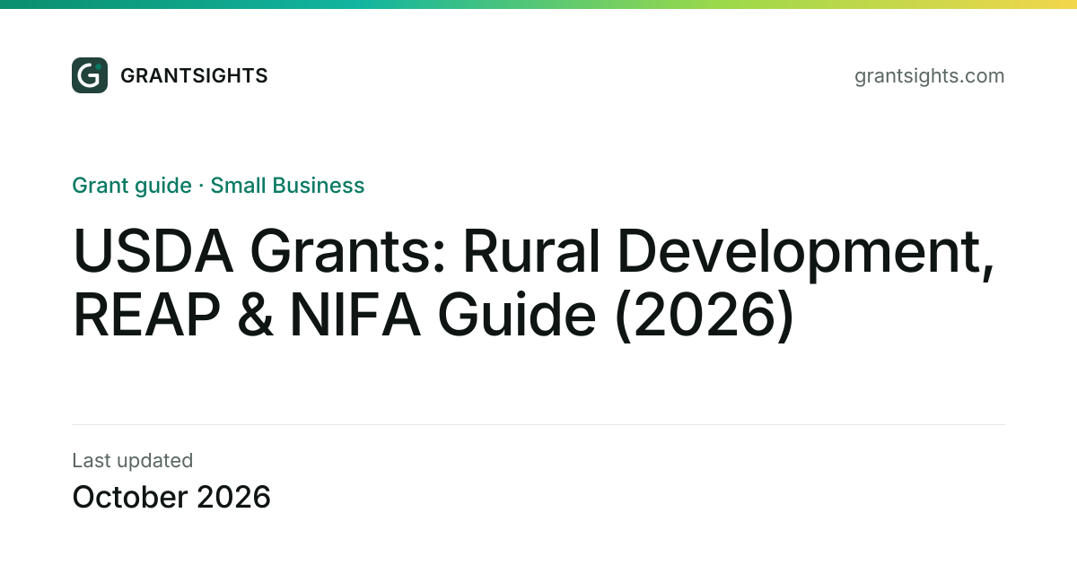 USDA Grants: Rural Development, REAP & NIFA Guide (2026)
