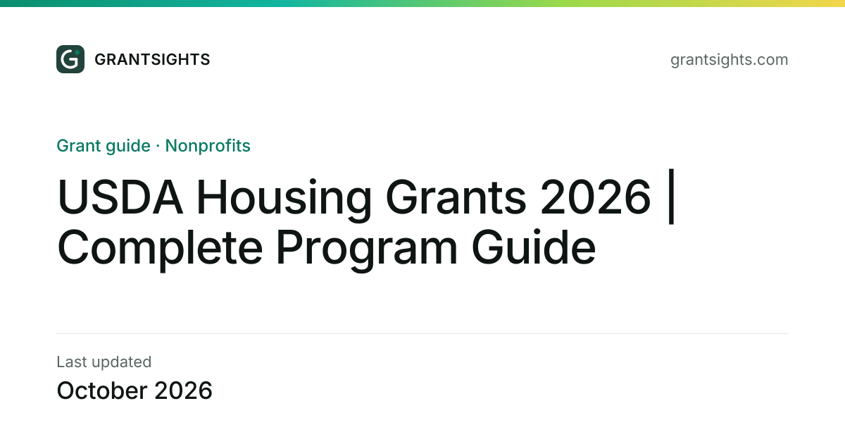 USDA Housing Grants 2026 | Complete Program Guide