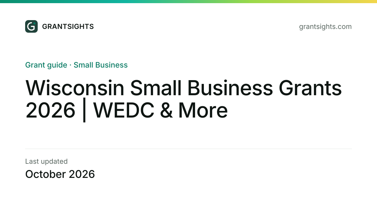 Wisconsin Small Business Grants 2026 | WEDC & More